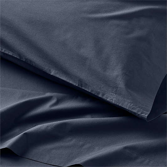 Cozy Cloud Deep Indigo Organic Washed Cotton Kids Sheet Set