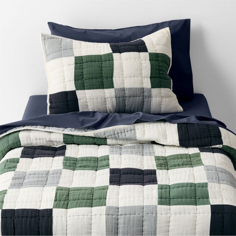 Cozy Cloud Deep Indigo Washed Organic Cotton Kids Queen Sheet Set - image 4 of 6