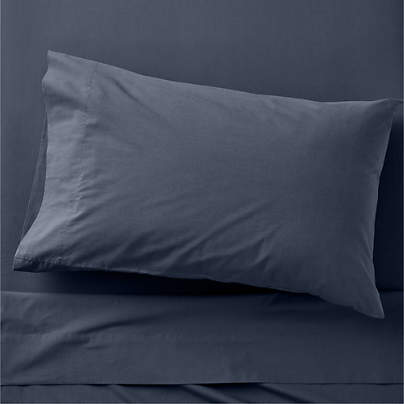 Cozy Cloud Deep Indigo Washed Organic Cotton Kids Twin Sheet Set