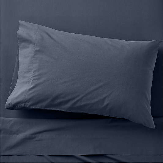 Cozy Cloud Deep Indigo Washed Organic Cotton Kids Twin Sheet Set