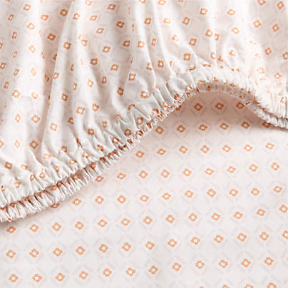 Cozy Cloud Geo Giggles Block Print Organic Cotton Baby Crib Fitted Sheet