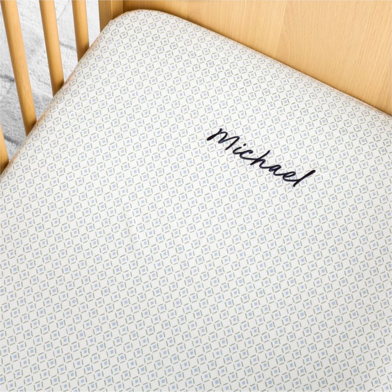 Cozy Cloud Geo Giggles Block Print 100% Organic Cotton Baby Crib Fitted Sheet - image 1 of 6