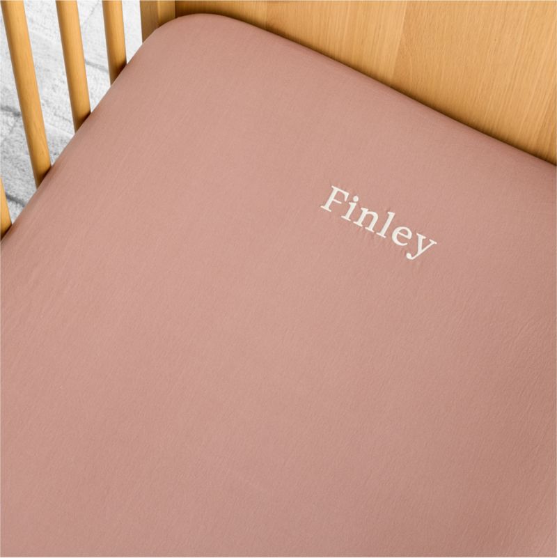 Cozy Cloud Plum Rose Washed 100% Organic Cotton Baby Crib Fitted Sheet - image 1 of 7