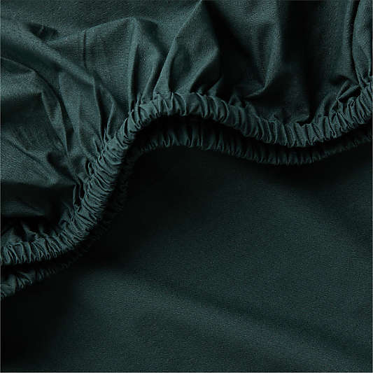 Cozy Cloud Spruce Green 100% Organic Washed Cotton Baby Crib Fitted Sheet