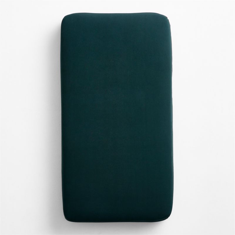Cozy Cloud Spruce Green Washed Organic Cotton Baby Crib Fitted Sheet - image 2 of 5