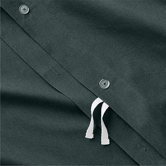 Cozy Cloud Spruce Green Organic Washed Cotton Kids Duvet Cover