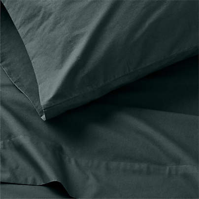 Cozy Cloud Spruce Green Organic Washed Cotton Kids Sheet Set