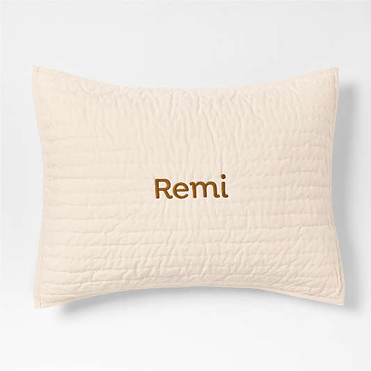 Cozy Cloud Washed Organic Undyed Cotton Kids Quilted Pillow Sham