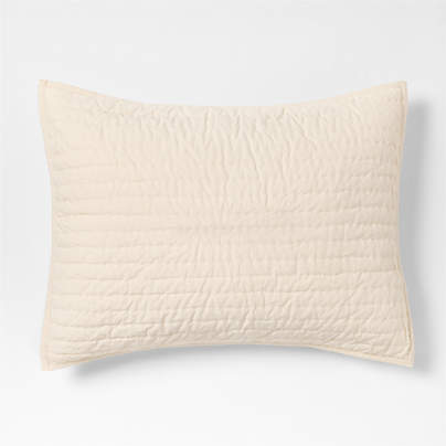 Cozy Cloud Washed Organic Undyed Cotton Kids Quilted Pillow Sham