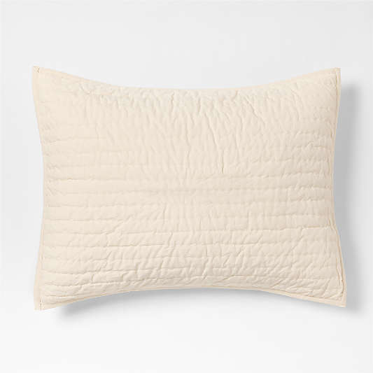Cozy Cloud Washed Organic Undyed Cotton Kids Quilted Pillow Sham