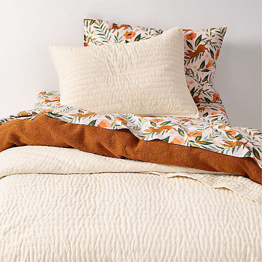 Cozy Cloud Washed Organic Undyed Cotton Kids Quilt Duvet Bedding Set