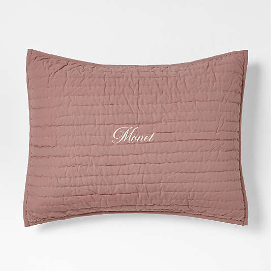 Cozy Cloud Plum Rose Washed Organic Cotton Kids Quilted Pillow Sham