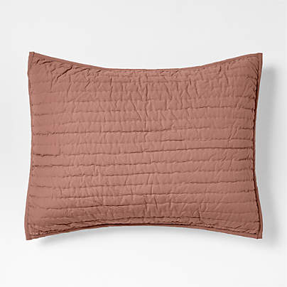 Cozy Cloud Plum Rose Washed Organic Cotton Kids Quilted Pillow Sham