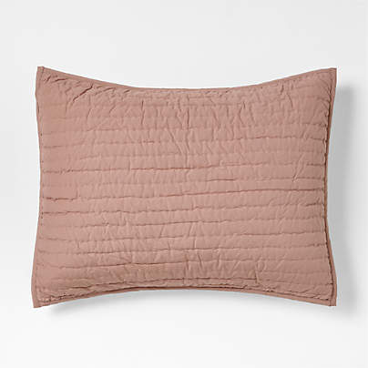 Cozy Cloud Plum Rose Washed Organic Cotton Kids Quilted Pillow Sham