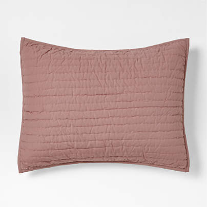 Cozy Cloud Plum Rose Washed Organic Cotton Kids Quilted Pillow Sham