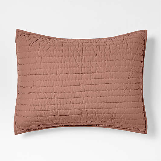 Cozy Cloud Plum Rose Washed Organic Cotton Kids Quilted Pillow Sham