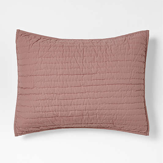 Cozy Cloud Plum Rose Washed Organic Cotton Kids Quilted Pillow Sham