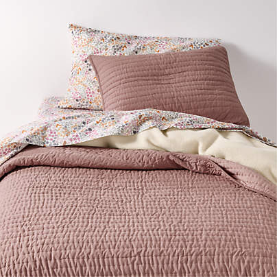 Cozy Cloud Plum Rose Washed Organic Cotton Kids Full/Queen Quilt