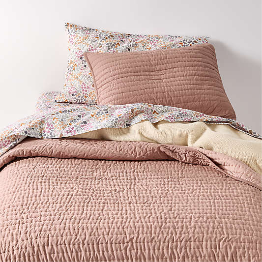 Cozy Cloud Plum Rose Washed Organic Cotton Kids Quilt