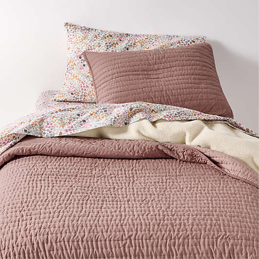 Cozy Cloud Plum Rose Washed Organic Cotton Kids Quilt