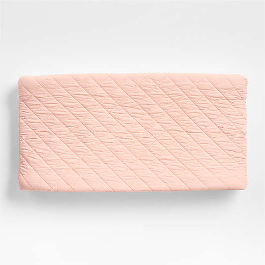 Cozy Cloud Elegant Pink Washed Organic Cotton Baby Changing Pad Cover