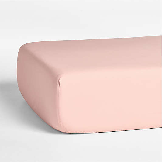 Cozy Cloud Elegant Pink Washed 100% Organic Cotton Baby Crib Fitted Sheet