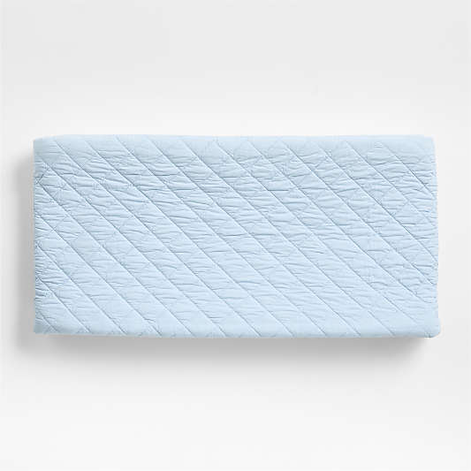 Cozy Cloud Sky Blue Washed Organic Cotton Baby Changing Pad Cover