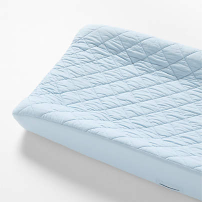 Cozy Cloud Sky Blue Washed Organic Cotton Baby Changing Pad Cover