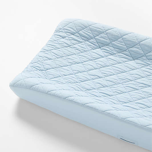 Cozy Cloud Sky Blue Washed Organic Cotton Baby Changing Pad Cover