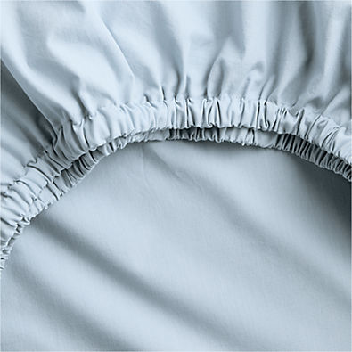 View Cozy Cloud Sky Blue Washed 100% Organic Cotton Baby Crib Fitted Sheet details