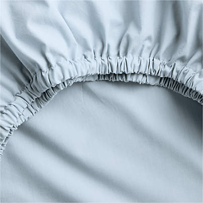 Cozy Cloud Sky Blue Washed 100% Organic Cotton Baby Crib Fitted Sheet