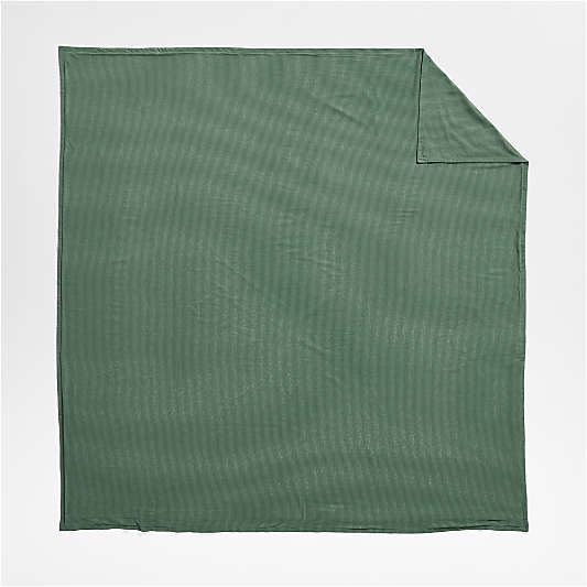 Cozysoft Organic Cotton Flannel Mountain Green Stripe Full/Queen Duvet Cover