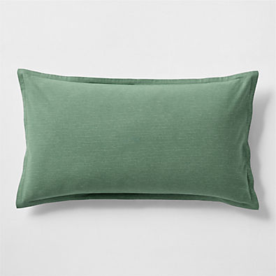 View Cozysoft Organic Cotton Flannel Mountain Green Stripe King Bed Pillow Sham details