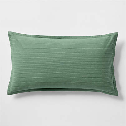 Cozysoft Organic Cotton Flannel Mountain Green Stripe King Bed Pillow Sham
