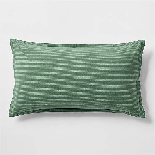 Cozysoft Organic Cotton Flannel Mountain Green Stripe King Bed Pillow Sham