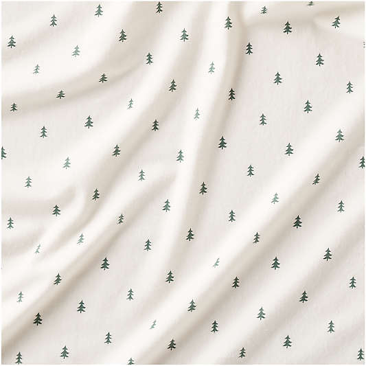Cozysoft Organic Cotton Flannel Spruce Green Trees Sheet Set