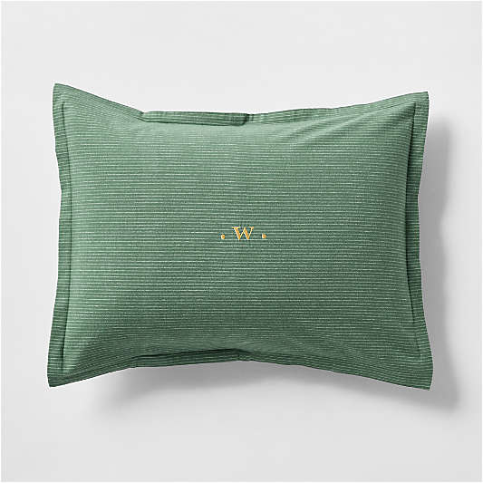 Cozysoft Organic Cotton Flannel Mountain Green Stripe Standard Bed Pillow Sham