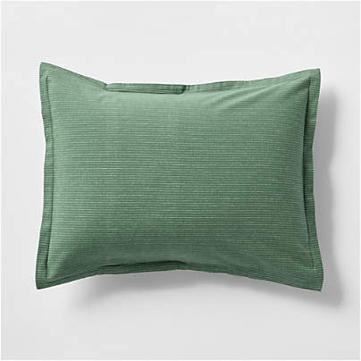 Cozysoft Organic Cotton Flannel Mountain Green Stripe Standard Bed Pillow Sham