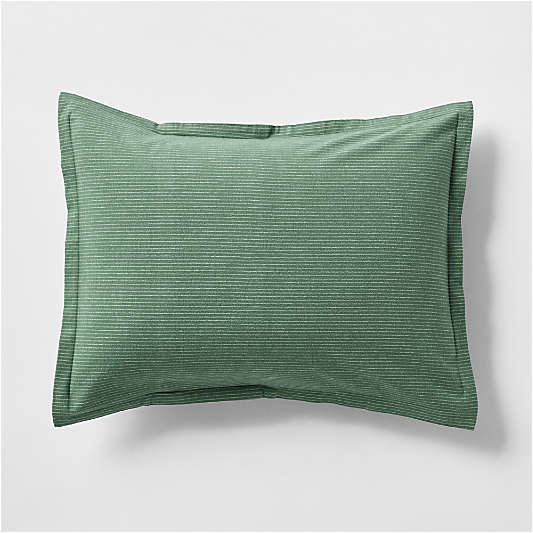 Cozysoft Organic Cotton Flannel Mountain Green Stripe King Bed Pillow Sham
