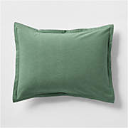 Cozysoft Organic Cotton Flannel Mountain Green Stripe Standard Bed Pillow Sham