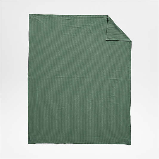 Cozysoft Organic Cotton Flannel Mountain Green Stripe Twin/Twin XL Duvet Cover