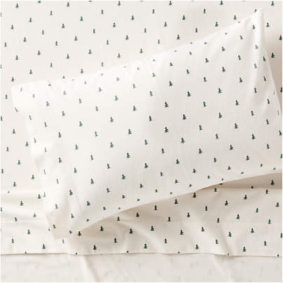 Cozysoft Organic Cotton Flannel Spruce Green Trees Twin/Twin XL Sheet Set