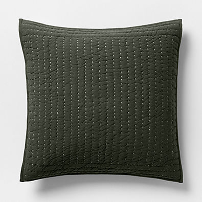 View Cozysoft Organic Cotton Jersey Ficus Green Euro Quilted Bed Pillow Sham details