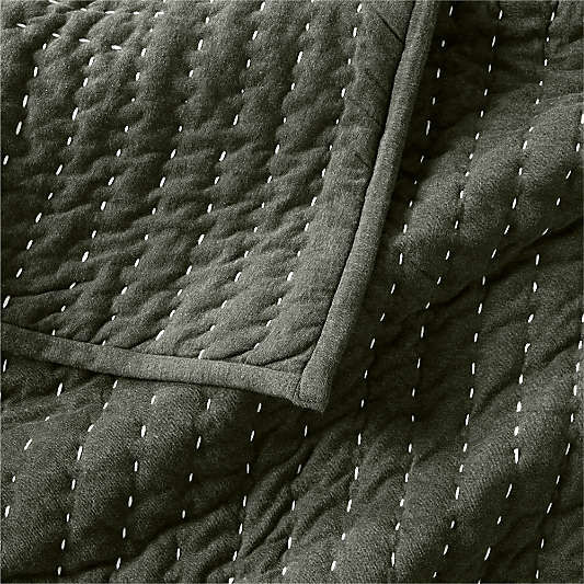 Cozysoft Organic Cotton Jersey Ficus Green King Quilt