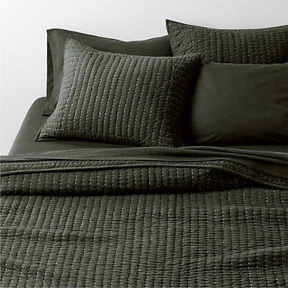 Cozysoft Organic Cotton Jersey Ficus Green King Quilt