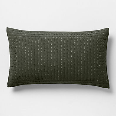 View Cozysoft Organic Cotton Jersey Ficus Green King Quilted Bed Pillow Sham details