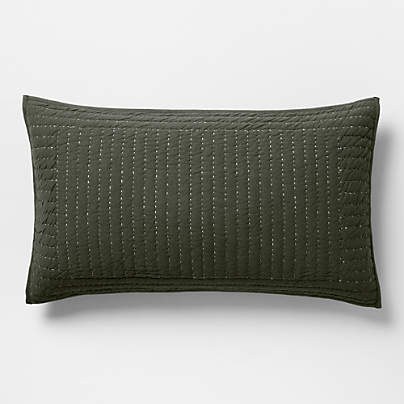 Cozysoft Organic Cotton Jersey Ficus Green King Quilted Bed Pillow Sham