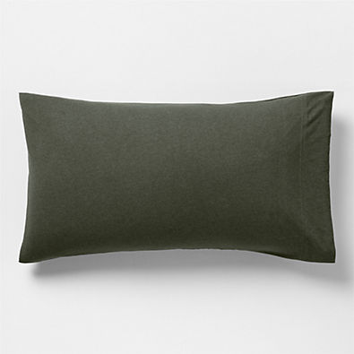 View Cozysoft Organic Cotton Jersey Ficus Green King Bed Pillow Sham details