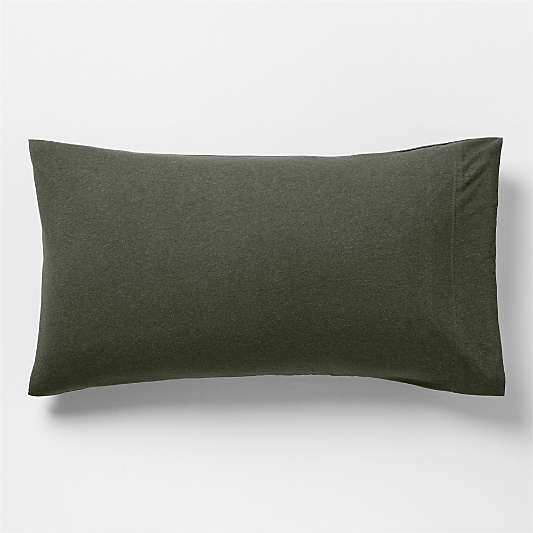 Cozysoft Organic Cotton Jersey Ficus Green King Bed Pillow Sham