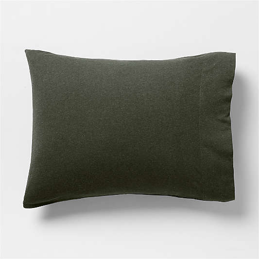 Cozysoft Organic Cotton Jersey Ficus Green Standard Bed Pillow Sham